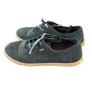 TOMS Women's‎ Corduroy Lace Up Sneakers Shoes Casual Comfort Blue